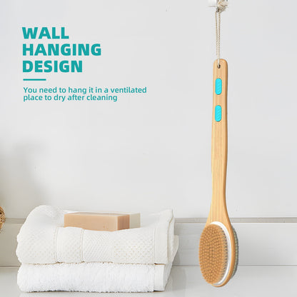 Torio Long Handled,Shower Brush with Dual Sided Massage Head Deep Clean and Relaxation for All Ages
