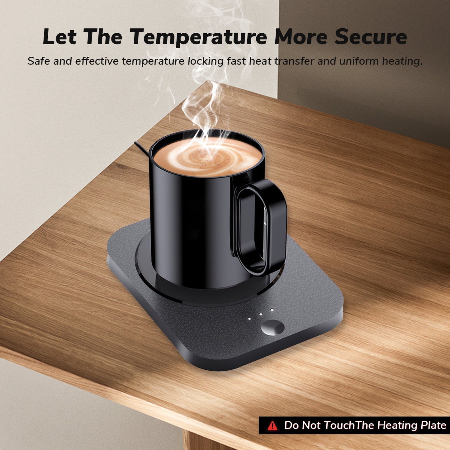 MichPong Coffee Mug Warmer, Electric Coffee Warmer for Desk with Auto Shut Off&3 Temp Settings, Heated Coffee Mug  for Coffee, Beverage, Milk, Tea, Coffee, Gift (No Cup)