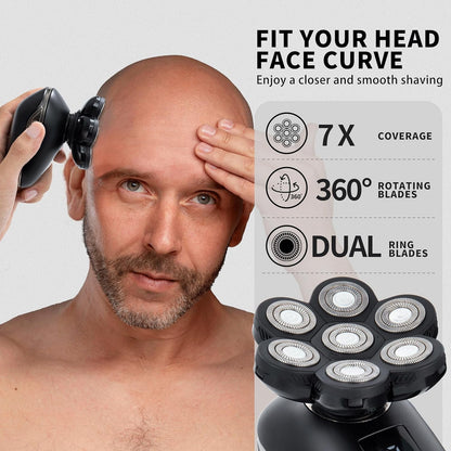 Head Shavers, Electric Head Shavers for Men, Bald Head Shavers for Men, Head Razor for Bald Men,Head Shaver with Nose Hair Sideburns Trimmer, LED,Travle Lock