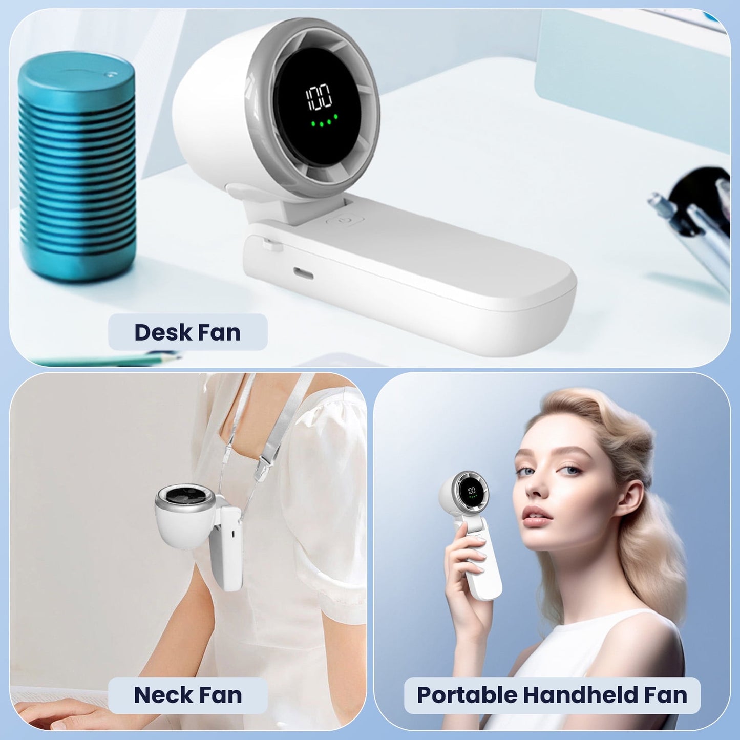 Portable Fan, Mini Handheld Fan with 100 Speeds Air Turbo Personal Fan for Indoor Outdoor Travel