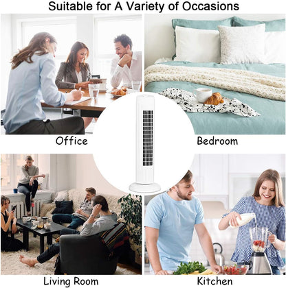 ATUPEN Smart Tower Fan for Bedroom, 26ft/s High-Speed 40" Standing Fan, 5 Speeds 4 Modes, Quiet 90° Bladeless Oscillating Fan with Remote, 12H Timer, Touch Control