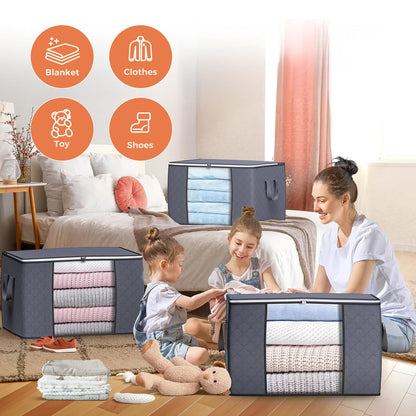 Large Capacity Foldable Storage Bag, Eco-Friendly, Waterproof Organizing Bin for Clothes, Bedding & Seasonal Storage