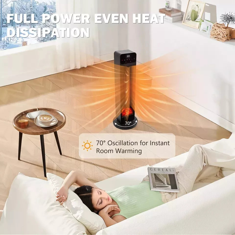 Space Heater Electric Tower Heater Adjustable Thermostat Timer Remote Control