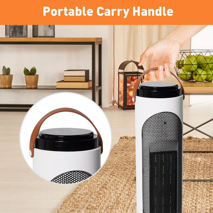 Electric Space Heater 1500W Portable Ceramic Tower Oscillating 24H Timer