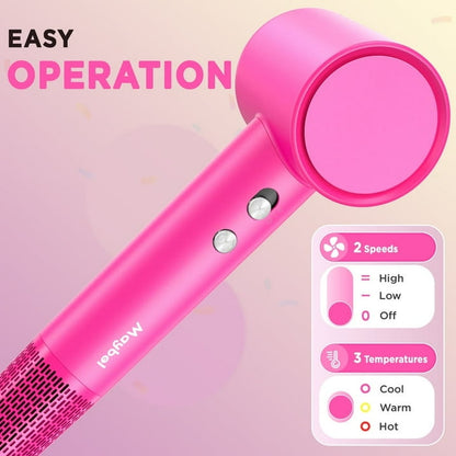 detects motiond Hair Dryer, 110000 RPM Ionic Travel Blow Dryer Mothers Day Gifts for Women, Pink