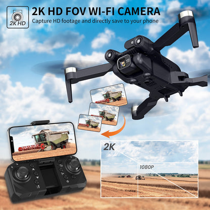 Drone with 4K Camera for Adults, AUOSHI RC Quadcopter with High Speed Brushless Motor, Altitude Hold, Waypoint Fly, 2 Batteries, Carrying Case