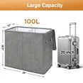 Kailwokk Laundry Hamper, Large Collapsible Basket with Lid & Removable Bags for Bedroom Bathroom College, Gray
