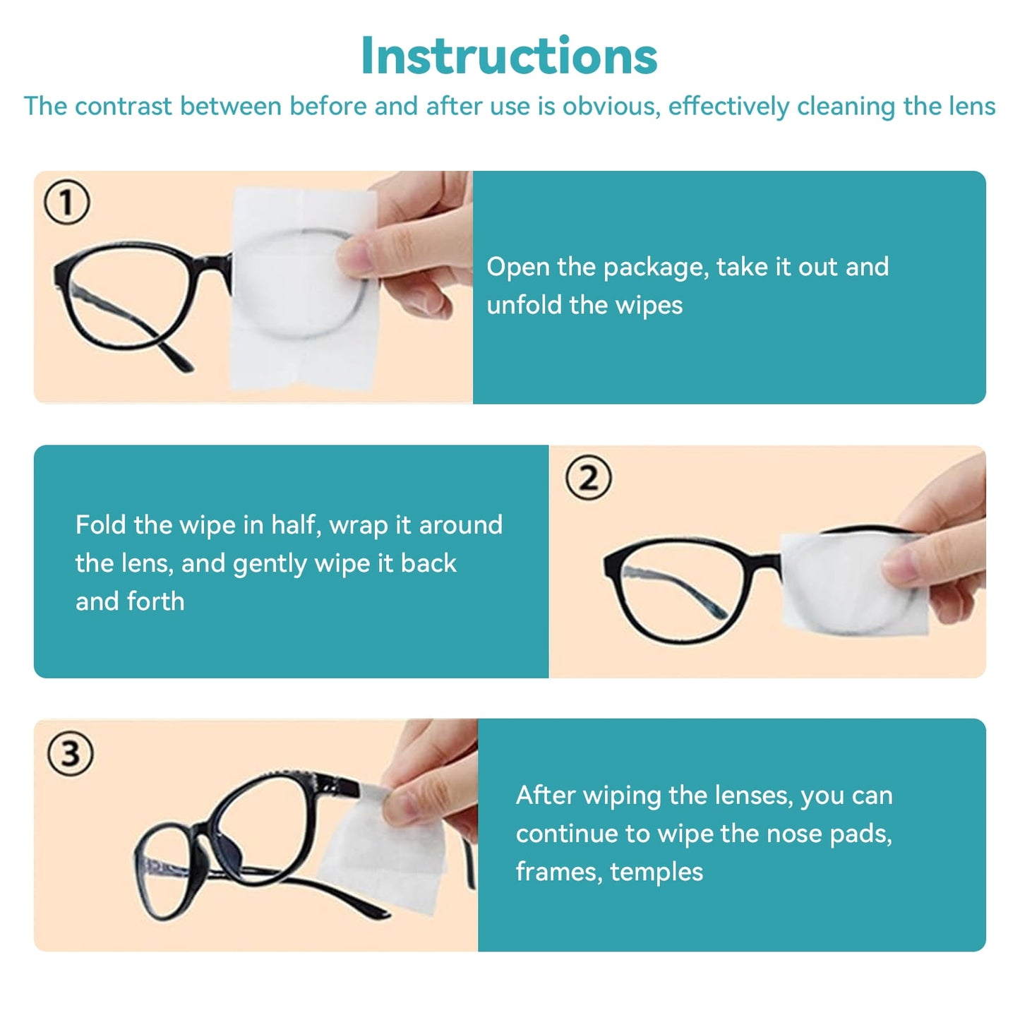 TORIO Eyeglass Cleaning Wipes, 300 Count – Streak-Free Formula for Glasses, Phones, Tablets, Lenses – Safe, Eco-Friendly, Convenient