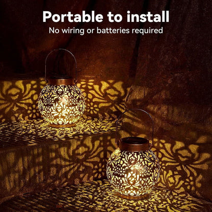 Outdoor Solar Hanging Lantern Lights, Christmas Decorations Gift for Women Garden Decor Patio Lawn Yard