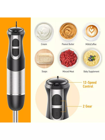 5-in-1 Handheld Immersion Blender, 800W 12-Speed