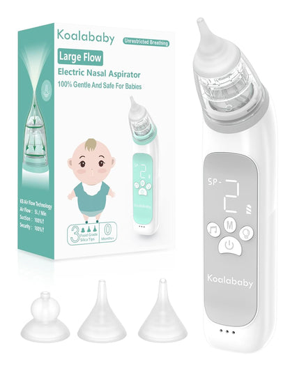 Electric Nasal Aspirator, Newest Nose Sucker for Baby, Nose Cleaner for Toddlers with 3 Suction Levels, Soothing Music and Light