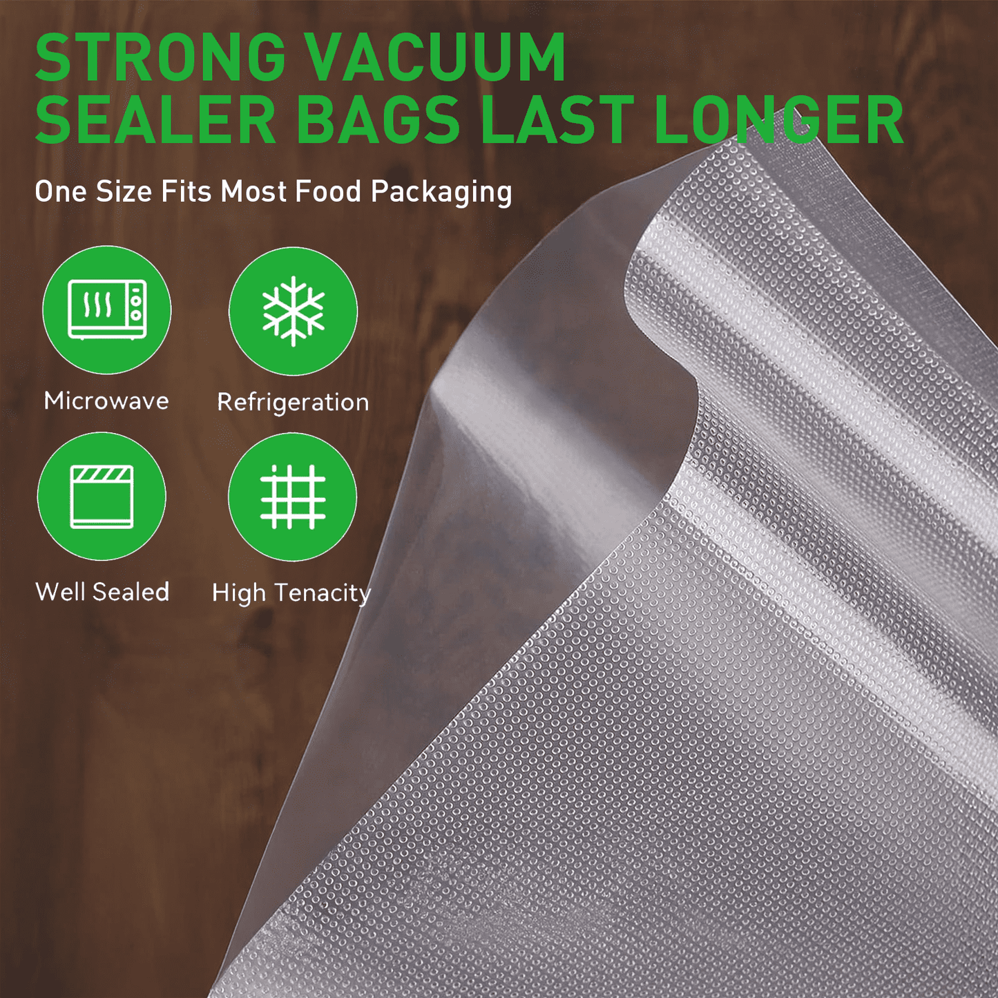 2 Rolls 8" x 12' Vacuum Sealer Bags,Vacuum Seal Rolls for Food Saver