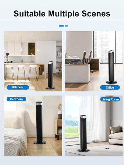 Tower Fan for Bedroom90¡ã Oscillating Standing Fan with 24H Timer 41inQuiet Bladeless Floor Fan Remote Control