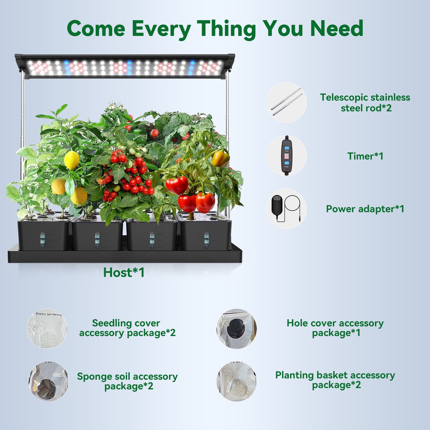 Indoor Hydroponics Growing System - 20 Pods Indoor Herb Garden with LED Grow Light Automatic Timer, Hydroponic Garden Planter, Gifts for Plant Lovers