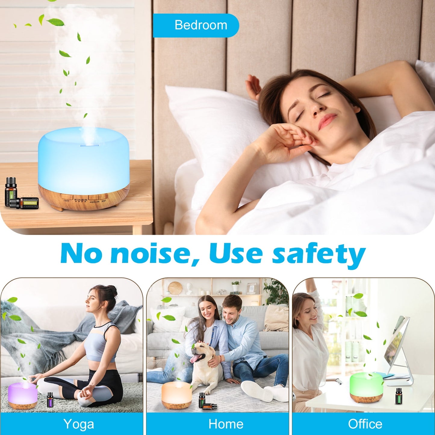 Oil Diffuser with Remote Control, Premium Ultrasonic Aromatherapy Diffusers Scent Humidifier Vaporizer Auto-Off Timer for Large Room Home