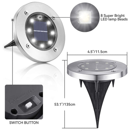 Solar Lights Outdoor Waterproof, 12 Packs LED In-Ground Lights Outdoor Solar Lights for Yard Patio Garden Lawn Deck Outside Pathway Walkway Sidewalk