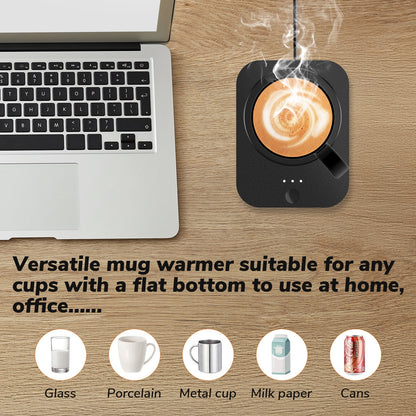 MichPong Coffee Mug Warmer, Electric Coffee Warmer for Desk with Auto Shut Off&3 Temp Settings, Heated Coffee Mug  for Coffee, Beverage, Milk, Tea, Coffee, Gift (No Cup)