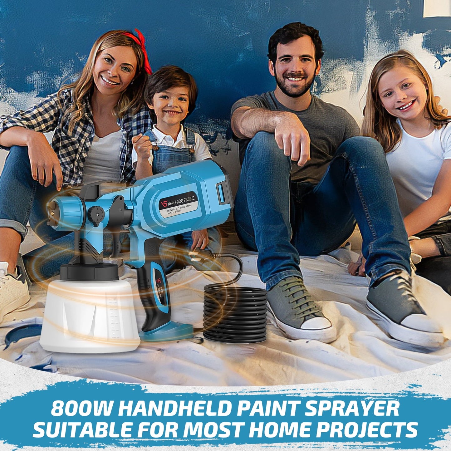 ATUPEN Paint Sprayer, 800Watts Electric Spray Paint Gun for Furniture Home Interior House