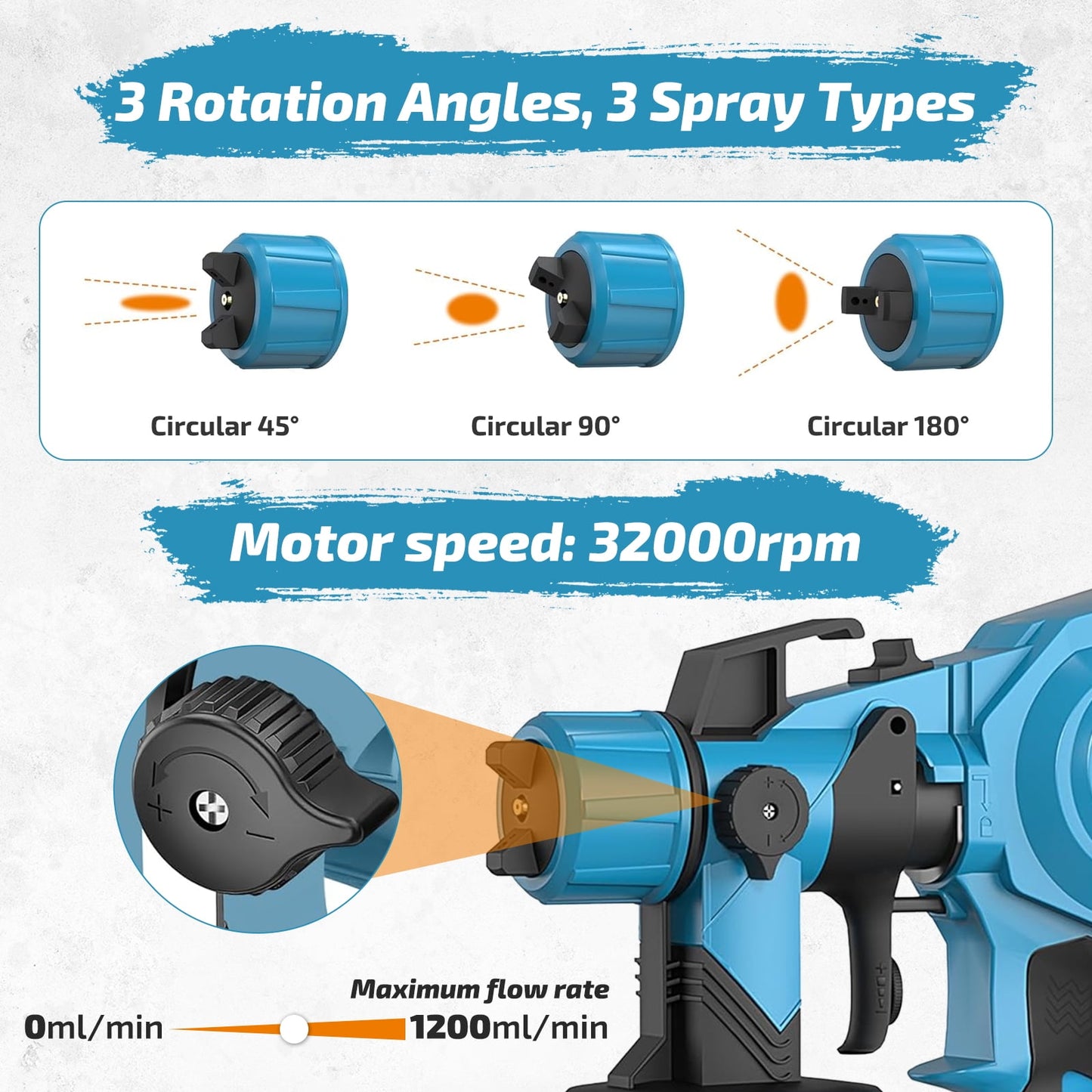 ATUPEN Paint Sprayer, 800Watts Electric Spray Paint Gun for Furniture Home Interior House