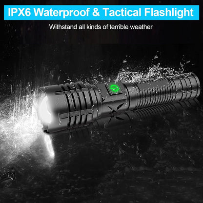 Ultra Bright Tactical Flashlight, 900 Lumen Zoomable Adjustable Focus, 3 Light Modes, Heavy-Duty Aluminum Torch for Hurricane Supplies Camping, Includes 3C Alkaline Batteries