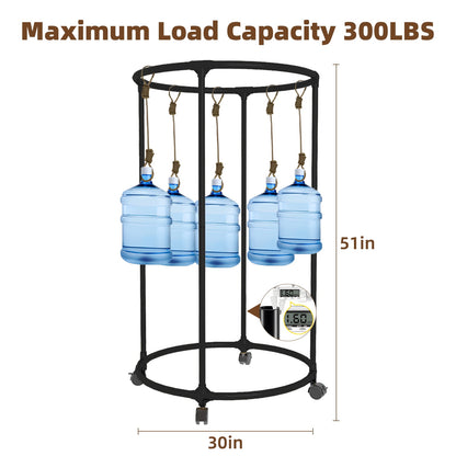 Clothing Garment Rack,Round Clothes Rack with 360¡ãRotation 4 Wheels,Floor-Standing Metal Clothes Organizer for Easy Storage