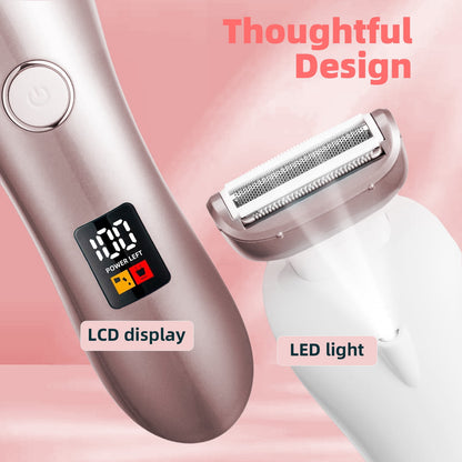 Electric Razor for Women - Cordless Shaver with LED Light, Body Hair Removal for Legs and Underarms Public Hairs
