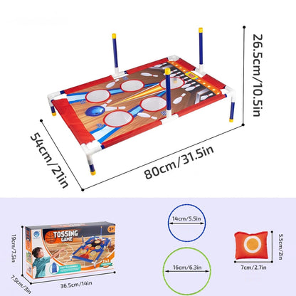 Absoke Bean Bag Toss Game for Kids, 2-in-1 Cornhole Game Loop & Sandbag Outdoor Toys for Kids Ages 3-8
