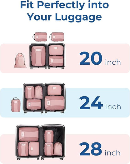 Compression Packing Cubes, 6 PCS Packing Cubes for Suitcases, Travel Bags Organizer for Luggage, Lightweight Packing Cubes for Travel Essentials