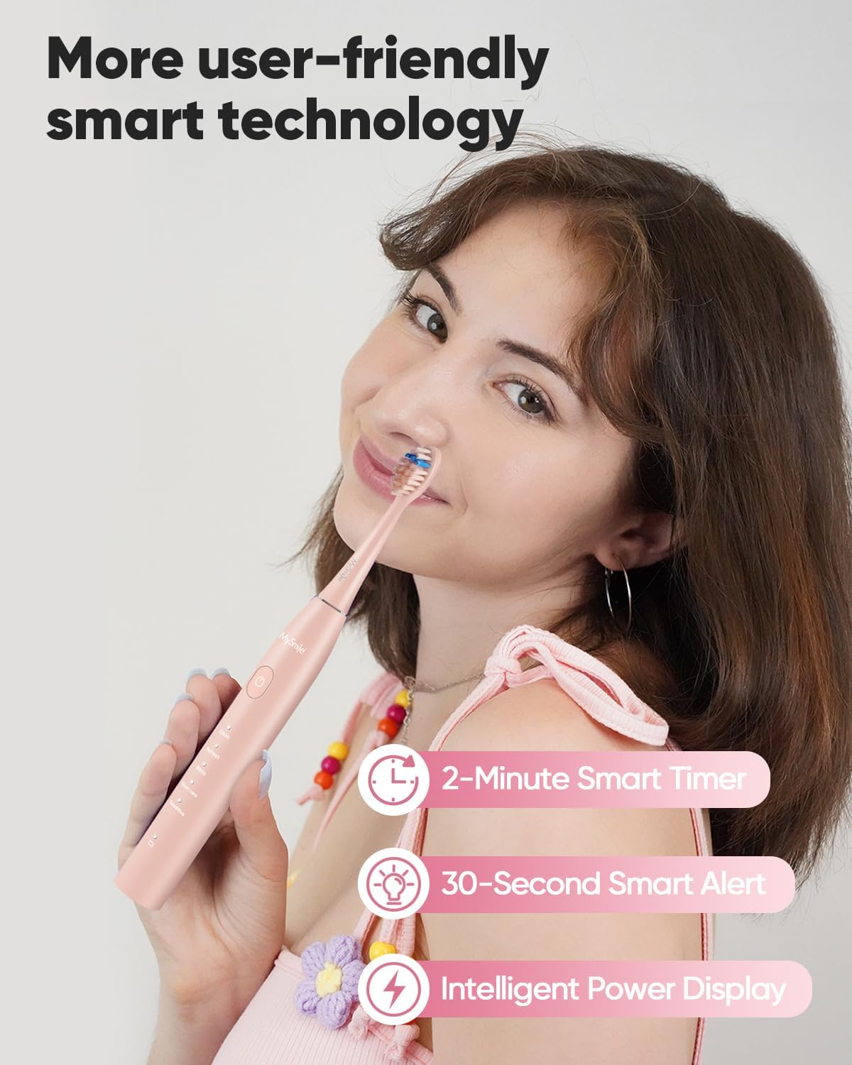 Electric Toothbrush for Adults, Rechargeable Sonic Battery Toothbrush Portable with 3 Brush Heads, 2 Mins 5 Modes Smart Timer