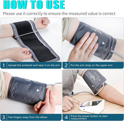 Blood Pressure Monitor Upper Arm Large LED Backlit Screen 1000 Sets Memory Automatic Digital BP Machine Adjustable