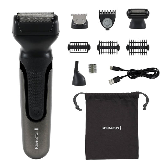 Shave & Groom Multi-Tool Electric Razor for Men, Foil Shaver with 4 Full-Size Attachments & 5 Adjustable Combs