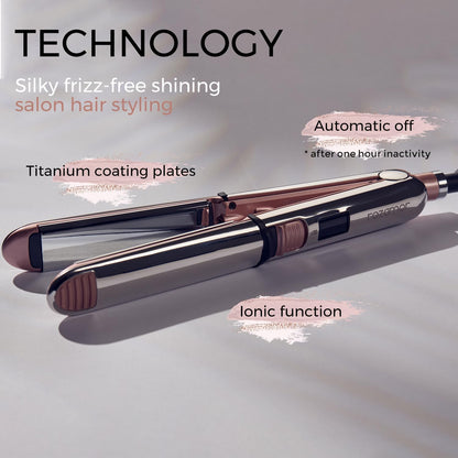 Ceramic Flat Iron Hair Straightener | Adjustable Temp Dual Voltage Hair Straightening Iron | Tourmaline-Infused Flat Iron