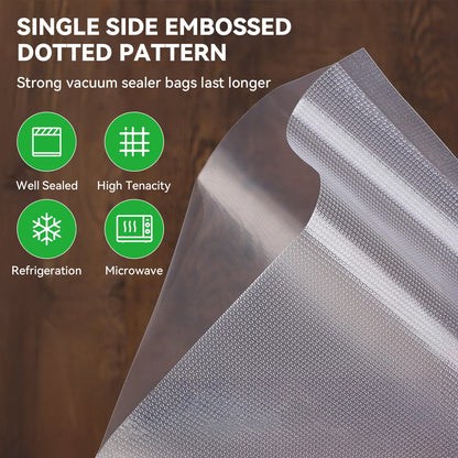 Torio BPA-Free Vacuum Sealer Bags, 2 Rolls (11.8" x 16.4') Heavy Duty Commercial Grade for Freezer & Sous Vide Cooking