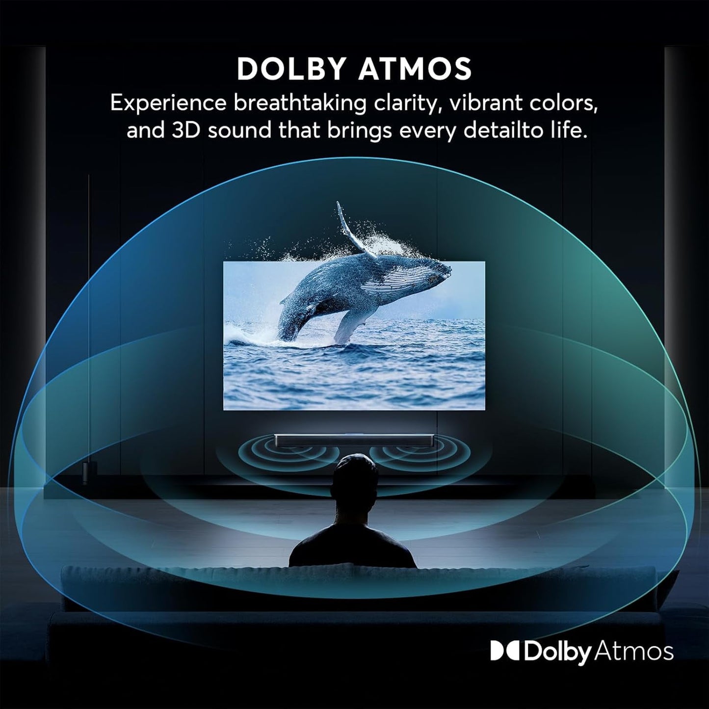 Sound Bar for Smart TV w/Dolby Atmos 2.1 ch 190W 37 inch Surround Sound TV Speaker Home Theater System