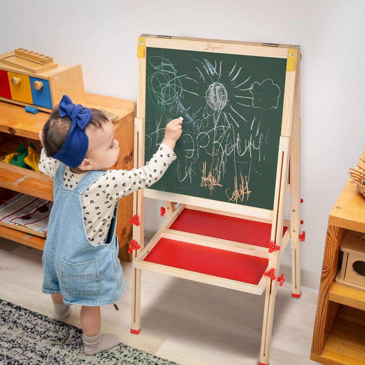 Art Easel for Kids Easel Toddler Art Easel Kids Easel with Paper roll Toddler Art Easel for Kids Dry Erase Board Art Easel for Kids Ages 4-8 Kids Easel for Painting Easel Wooden Whiteboard