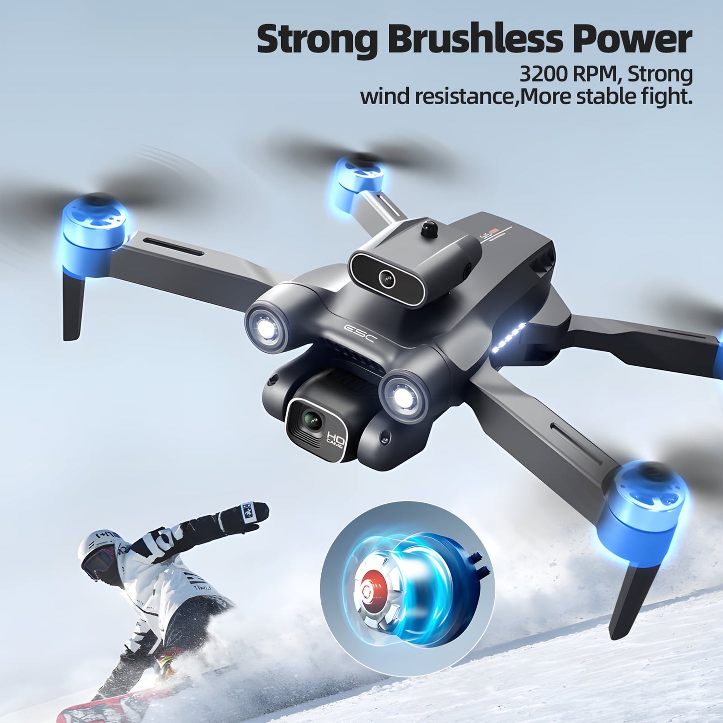 Mini Drone with Camera - Drones for Adults Kids, 4K HD Foldable Drone with Stable Hover, Auto-Follow, Trajectory Flight, Gravity Control, 90° Adjustable Lens,2 Batteries,Toy for Boys 8-15