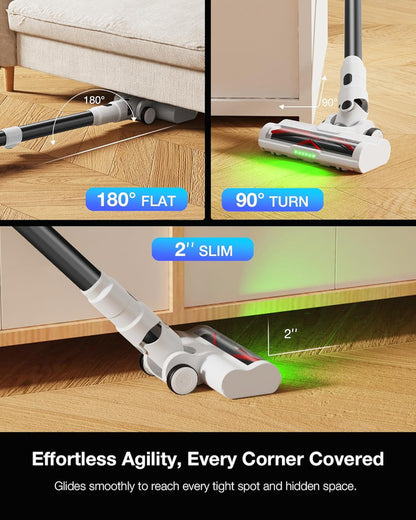 Cordless Vacuum Cleaners for Home Rechargeable,8 in 1 Stick Vacuum Cleaner with Powerful Suction,Versatile for Home, Carpet, Hard Floor, Pet Hair