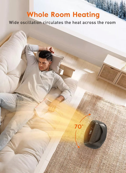 Energy-Efficient Ceramic Heater with Timer - Perfect for Bedroom & Study