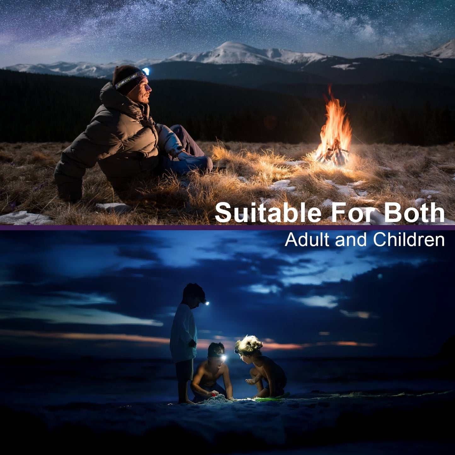 Headlamp Rechargeable, 4500 Lumen Ultra-Light Bright LED Rechargeable Headlight with White Light, Waterproof Head Lamp with Headband for Outdoor Camping