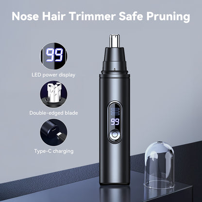 Ear & Nose Hair Trimmer for Men Women: Professional Painless Ear Eyebrow & Facial Hair Trimmer Clipper with Powerful Motor and Dual-Edge Blades, Wet/Dry