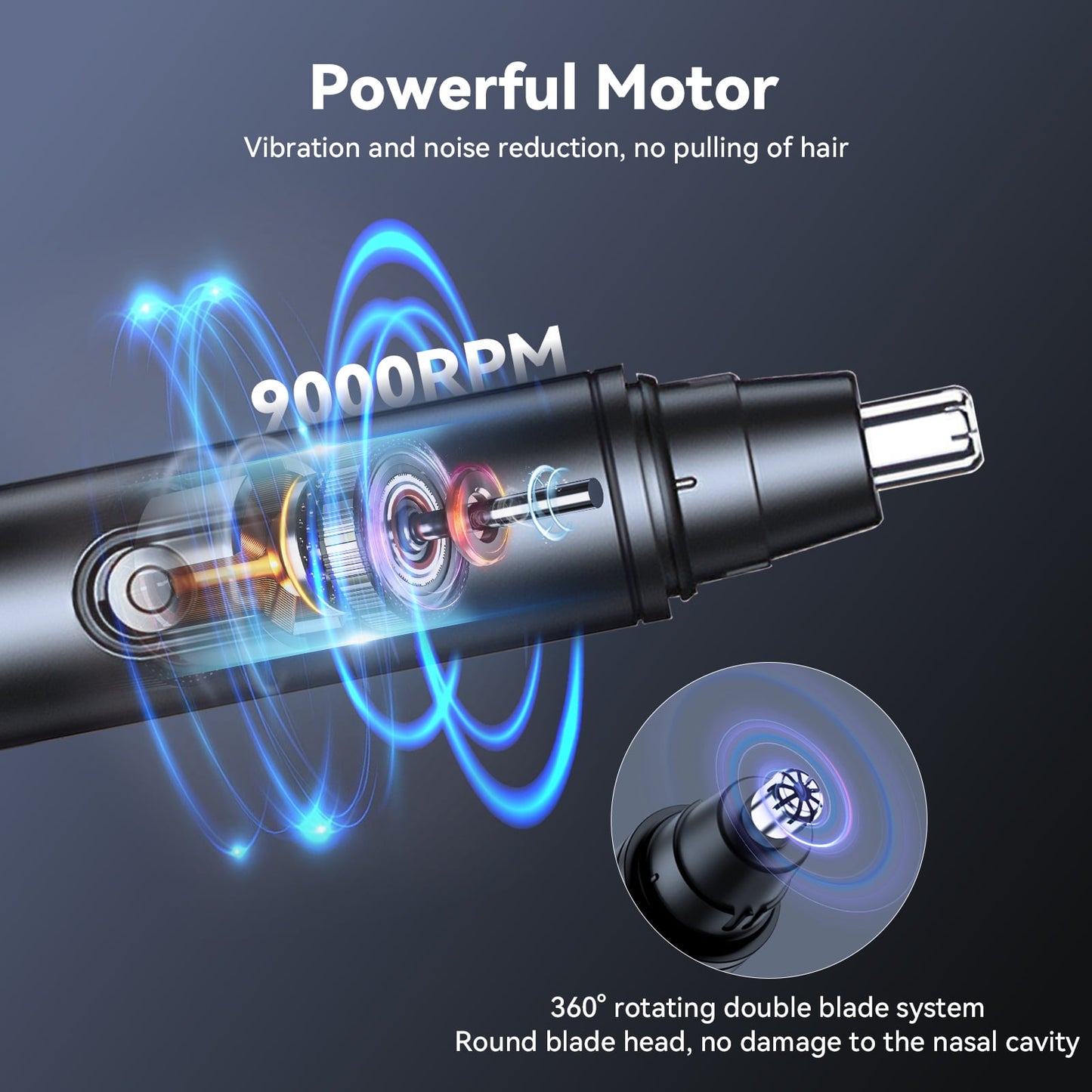 Ear & Nose Hair Trimmer for Men Women: Professional Painless Ear Eyebrow & Facial Hair Trimmer Clipper with Powerful Motor and Dual-Edge Blades, Wet/Dry