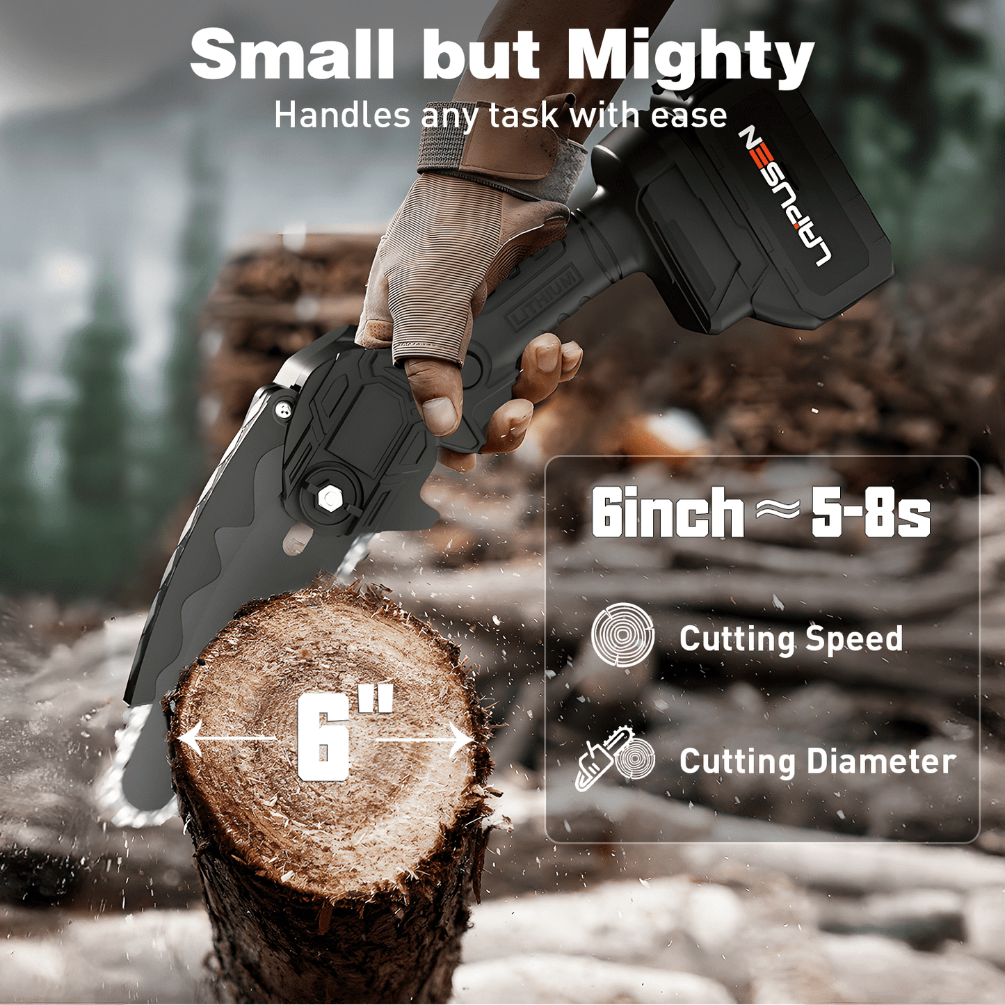 Kailwokk Mini Chainsaw 6-inch, Handheld Chainsaw Pruning Men Women Gifts for Wood Cutting