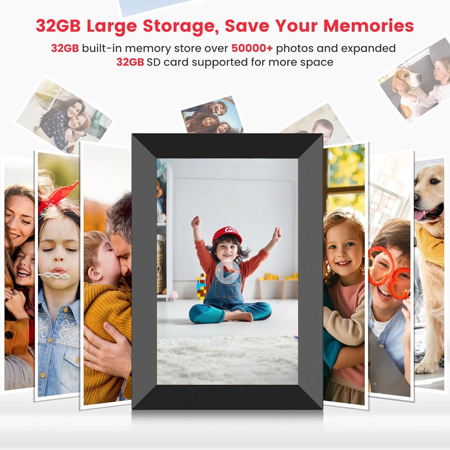 Frameo 10.1" WiFi Digital Picture Frame, 1280x800 HD IPS Touch Screen Photo Frame Electronic, Share Photos/Videos Instantly via from Anywhere