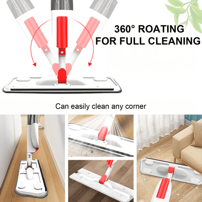 Spray Mops for Floor Cleaning - 360¡ã Rotating Wet Dry Microfiber Mop with 350ML Refillable Bottle - Floor Mop with Spray for Hardwood, Tile, and Laminate Floors