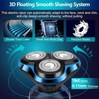 Electric Razor for Men, New Upgrade Electric Shavers for Men Cordless Rechargeable 3D Rotary Men Shaver,Wet/Dry Mens Shaver,Waterproof Mens Razor for Shaving Gifts