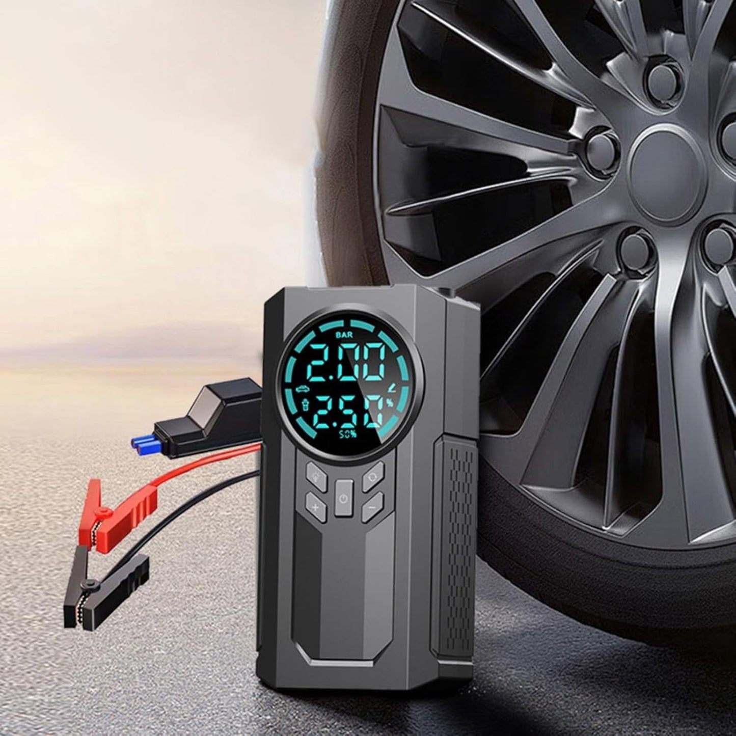 Torio MU-006-A Emergency Start Power Supply 12.8V,150PSI Digital Tire Inflator,10000mAh Large Battery for Car,Bike,Ball,Motorcycle