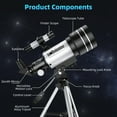 Kailwokk Telescope for Adults & Kids, 70mm Aperture Portable Telescopes with Height Adjustable Tripod & Phone Adapter, Astronomy Beginner Gift