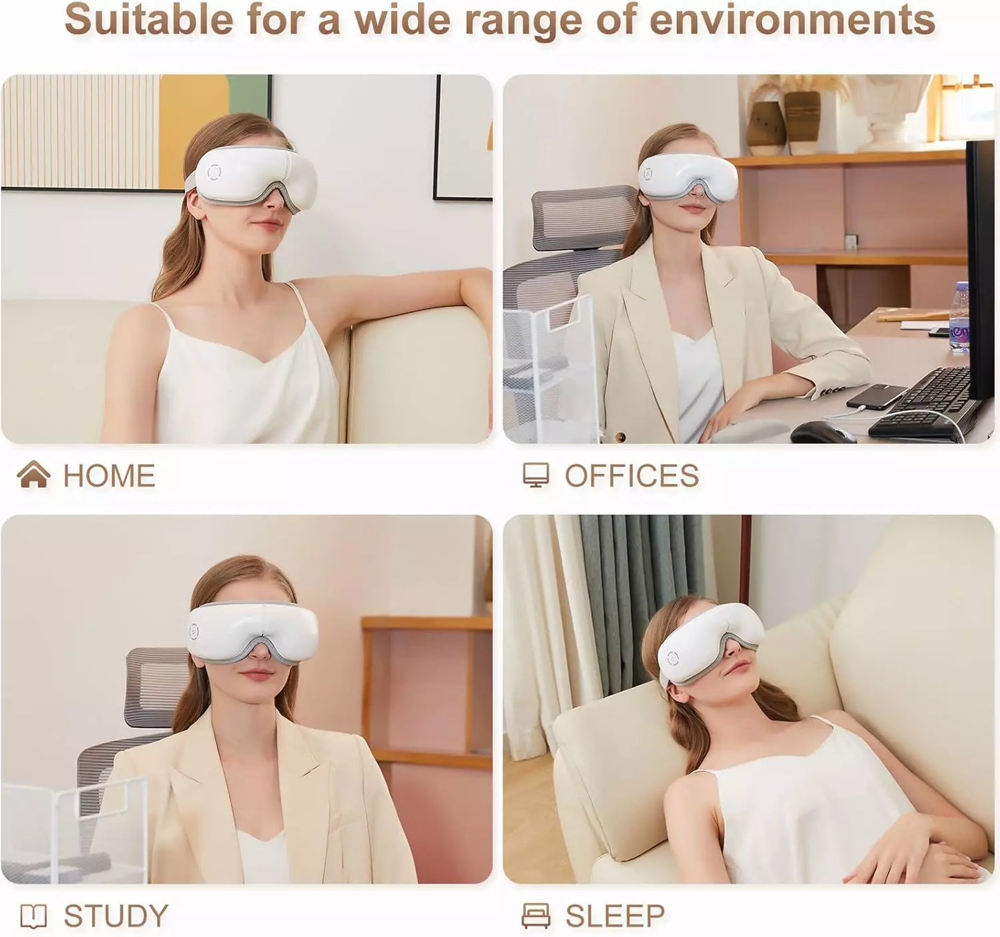 Eye Massager with Heat, Heated Eye Mask with Bluetooth Music, Massages Eye Muscl