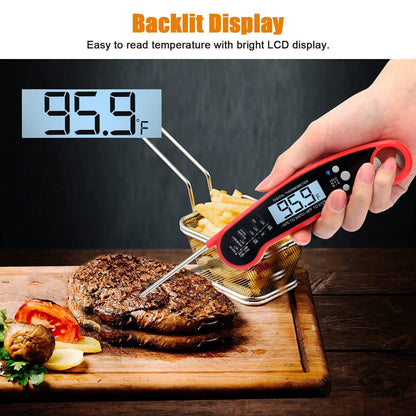 Meat Thermometer - Kitchen Meat Thermometer Digital with LCD Backlight and Motion Sensing, Waterproof Food Thermometer