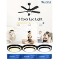 52 Inch Black Ceiling Fans with Lights Remote Control,5 Blades Solid Wood Noiseless Modern Ceiling Fans for Indoor,Outdoor,Bedroom,Living Room,Office,Farmhouse,Patio